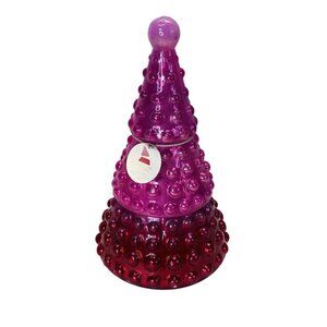 Anthropologie Hallorm Bubble Tree Fruity Plum & Fir Balsam Glass Candle NEW